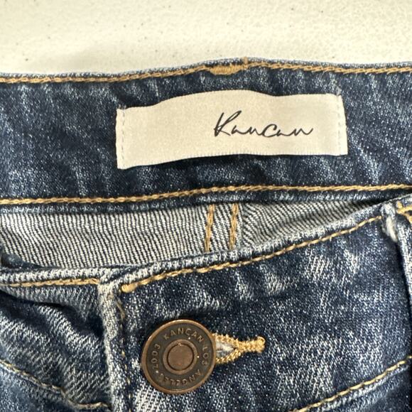 KanCan Women's Distressed Mid Rise Skinny Jeans Size 26 Denim Raw Hem Destroyed - Picture 4 of 15